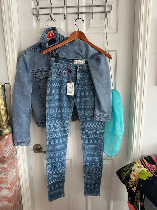 Roy Rogers Denim - Roy Rogers Blue Denim Jeans with Metal Logo Button